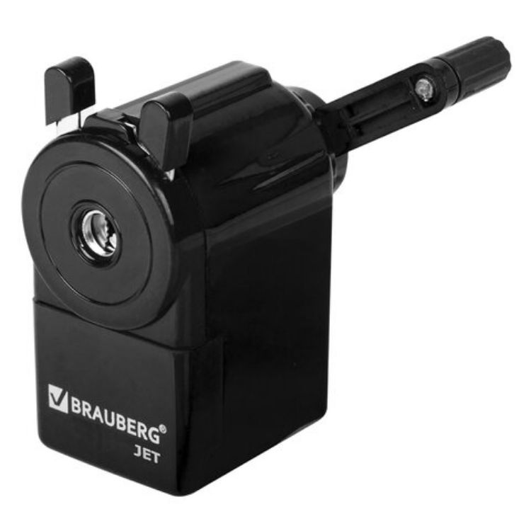 Изображение Точилка механическая BRAUBERG "JET", металлический механизм, корпус черный, 229566