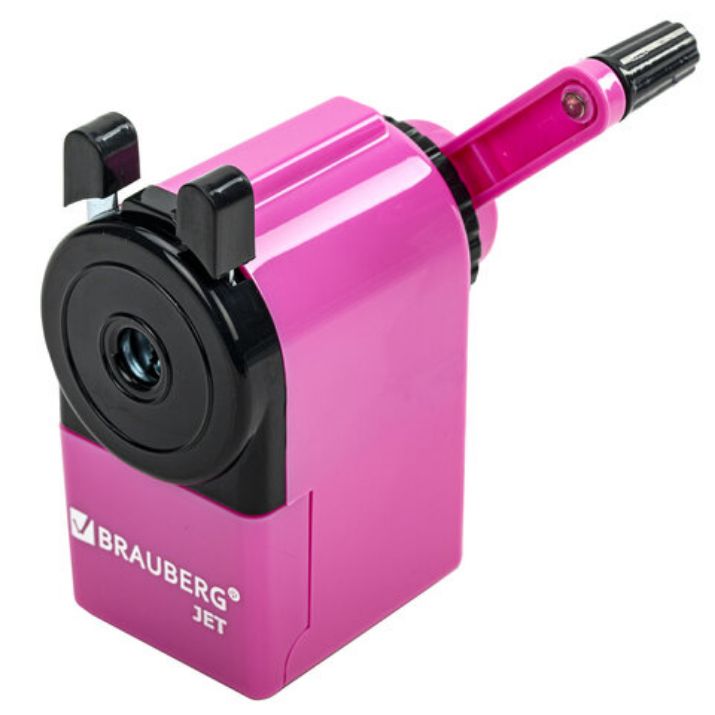 Изображение Точилка механическая BRAUBERG "JET", металлический механизм, корпус розовый, 229568
