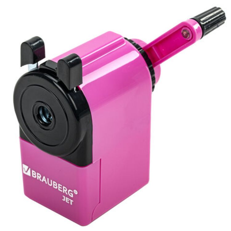 Изображение Точилка механическая BRAUBERG "JET", металлический механизм, корпус розовый, 229568