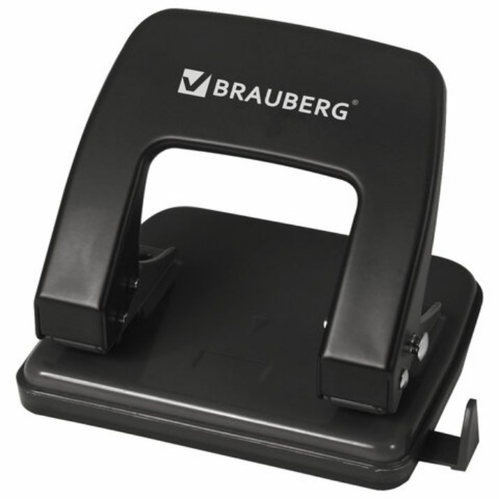 Изображение Дырокол металлический BRAUBERG "Classic", до 25 л., черный, 229697