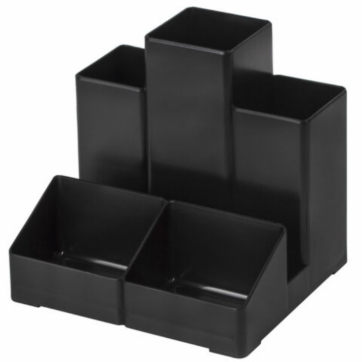 Изображение Подставка-органайзер BRAUBERG-CONTRACT, 109х95х101,5 мм, 5 отделений, черная, 230893