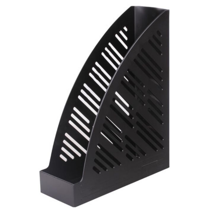 Изображение Лоток вертикальный для бумаг BRAUBERG "Standard+", 250х90х300 мм, черный, 237224