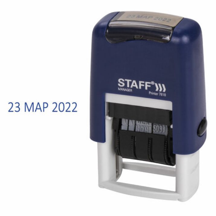 Изображение Датер-мини STAFF, месяц буквами, оттиск 22х4 мм, "Printer 7810", 237432