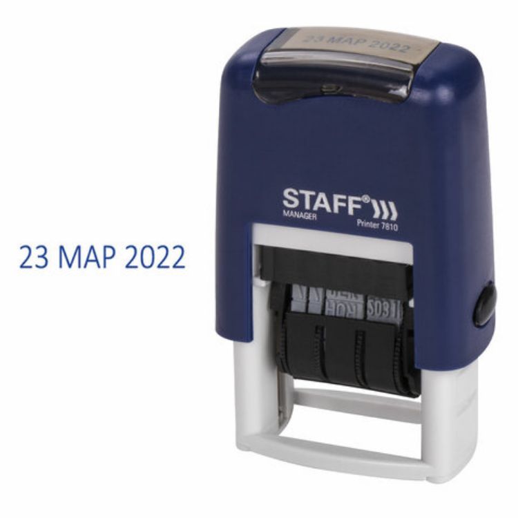 Изображение Датер-мини STAFF, месяц буквами, оттиск 22х4 мм, "Printer 7810", 237432