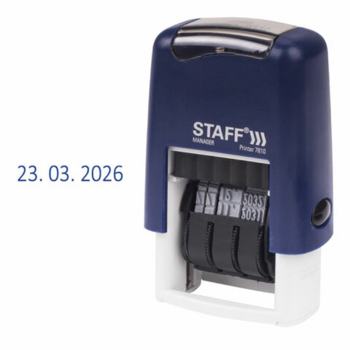 Изображение Датер-мини STAFF, месяц цифрами, оттиск 22х4 мм, "Printer 7810 BANK", 237433