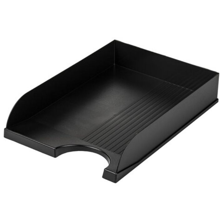 Изображение Лоток горизонтальный для бумаг BRAUBERG Standard, 350х253х65 мм, черный, 237947