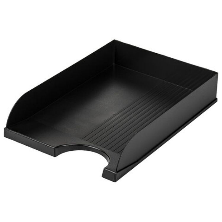 Изображение Лоток горизонтальный для бумаг BRAUBERG Standard, 350х253х65 мм, черный, 237947