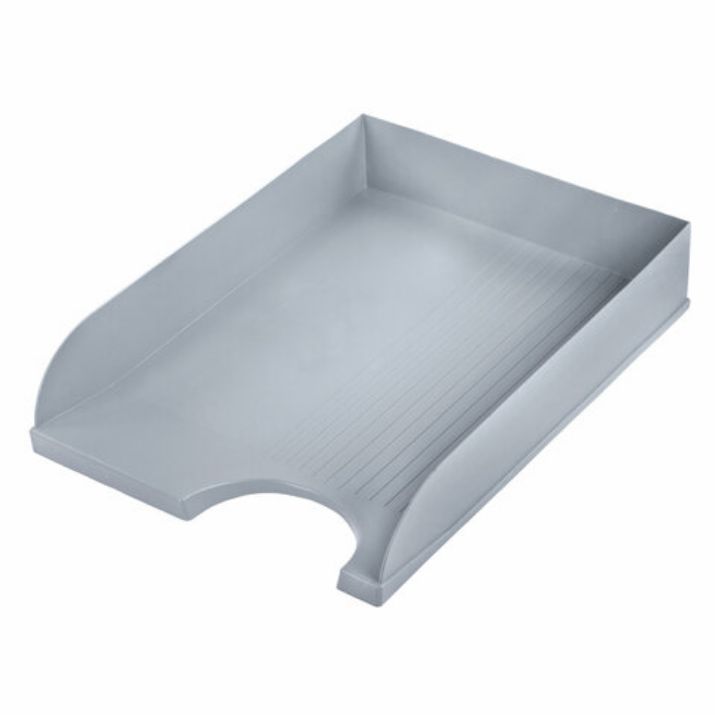 Изображение Лоток горизонтальный для бумаг BRAUBERG "Standard", 350х253х65 мм, серый, 238347
