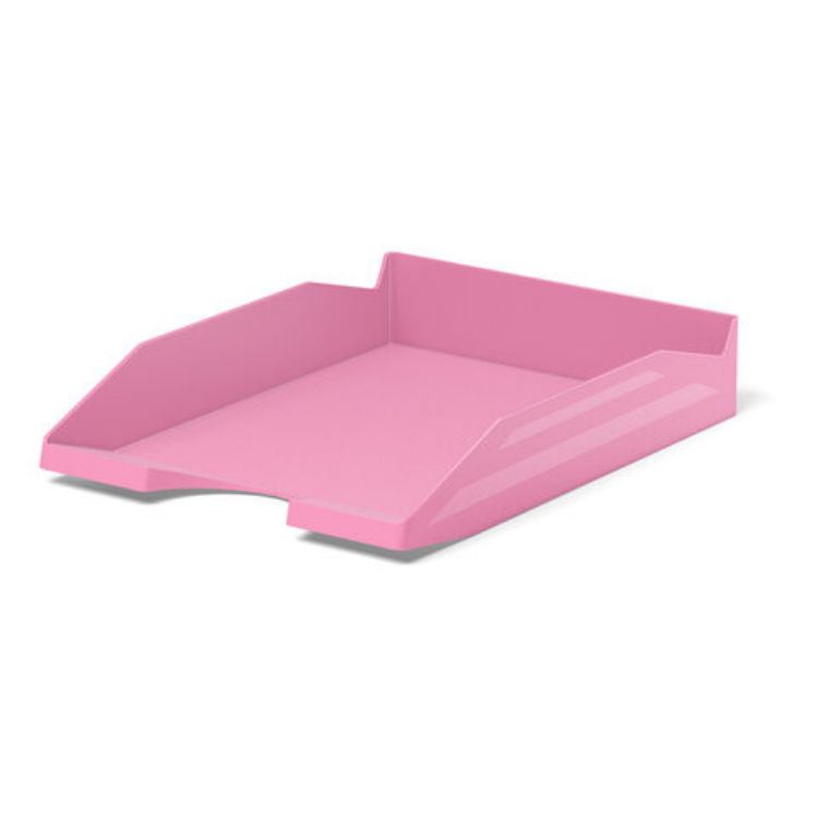 Изображение Лоток горизонтальный для бумаг ERICH KRAUSE "Office-Pastel" (346х254х61 мм), розовый, 55542