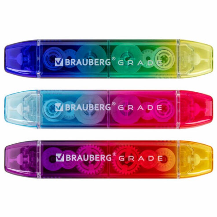 Изображение Корректирующая лента двусторонняя 5 мм x 10 м, BRAUBERG "Grade", ассорти, 271941