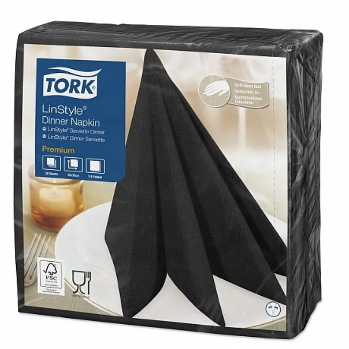 Изображение Салфетки Tork "Linstyle", 50 шт/упак черный, 4F