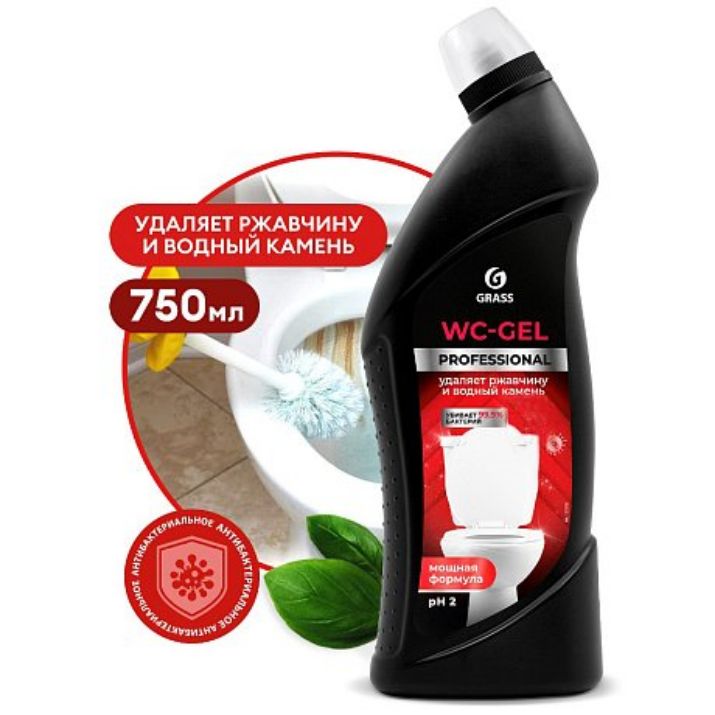 Изображение Средство чистящее для туалетных и ванных комнат "WC-gel Professional", 750 мл (125535)