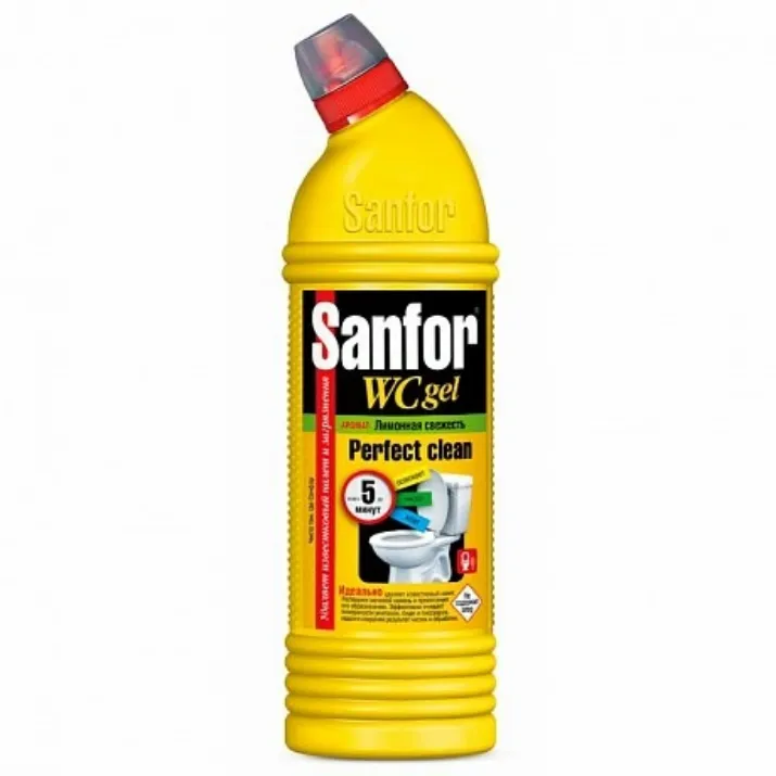Изображение Средство чистящее для сантехники "Sanfor WC lemon fresh", 1 л, гель