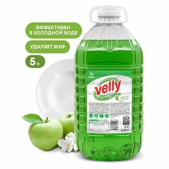 Изображение Средство для мытья посуды "Velly light", 5 л, зеленое яблоко (125469)