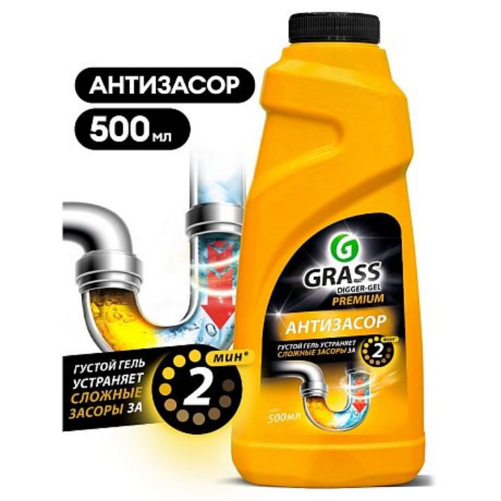 Изображение Средство для удаления засоров в трубах "DIGGER-Gel Premium", 500 мл (125971)