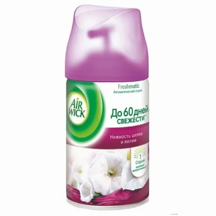 Изображение Освежитель воздуха "Air wick Fresh Matic", 250 мл, сменный аэрозольный баллон, нежность шелка и лилии