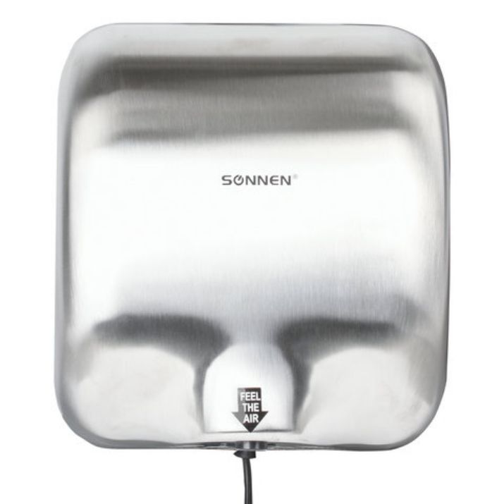 Изображение Сушилка для рук SONNEN HD-999, 1800 Вт, нержавеющая сталь, антивандальная, хром, 604746