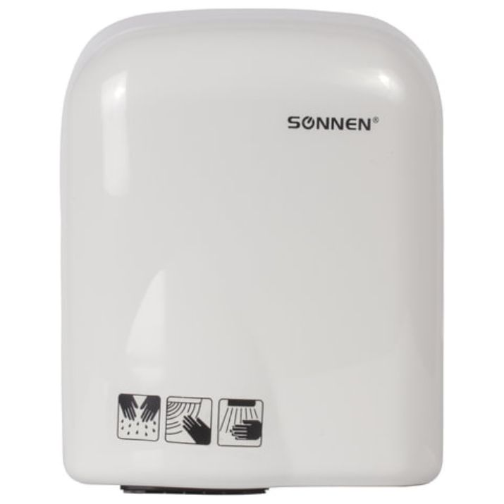 Изображение Сушилка для рук SONNEN HD-165, 1650 Вт, пластиковый корпус, белая, 604191