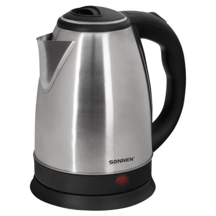 Изображение Чайник SONNEN KT-118, 1,8 л, 1500 Вт, закрытый нагревательный элемент, нержавеющая сталь, серебристый, 452926