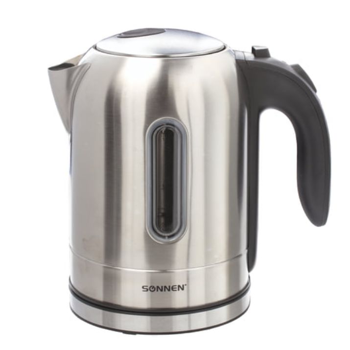 Изображение Чайник SONNEN KT-1755, 1,7 л, 2200 Вт, закрытый нагревательный элемент, нержавеющая сталь, 453419