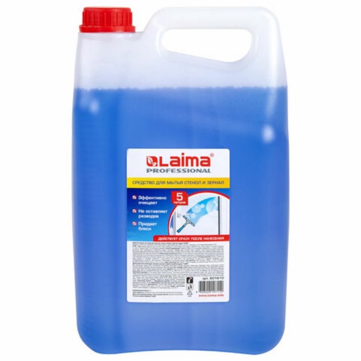 Изображение Средство для мытья стекол и зеркал 5 л, LAIMA PROFESSIONAL, 601610