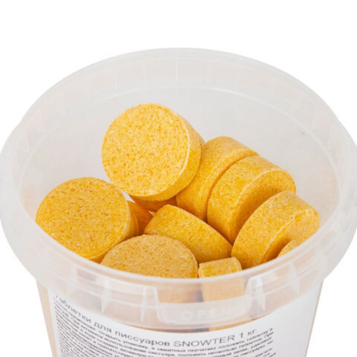 Изображение Таблетки для писсуаров 1 кг, SNOWTER (Сноутер), дезодорирующие, ведерко, 4602083001422