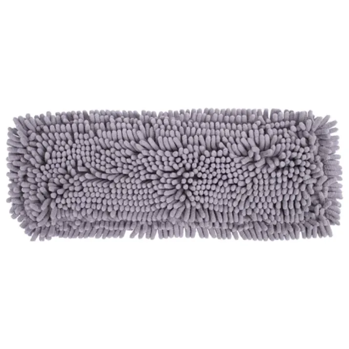 Изображение Насадка для плоской швабры 42х14 см, шенилл, на резинке, серый